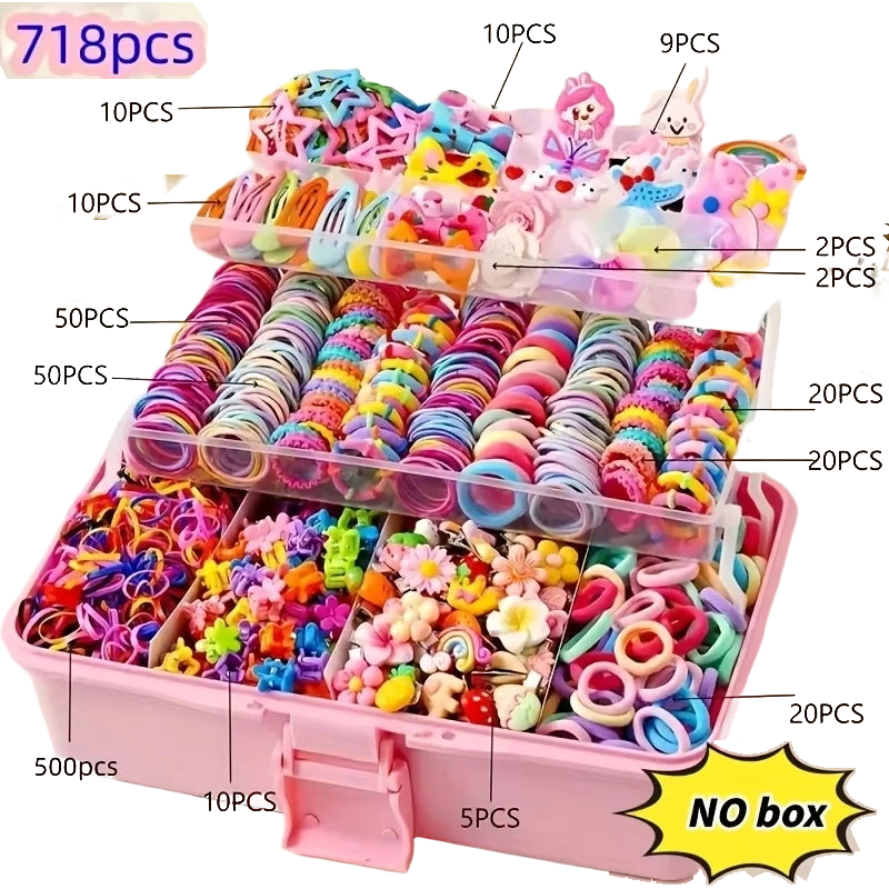 A 718-piece accessory set suitable for girls’ daily outings and participation in festive events – a richly curated collection.