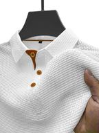 Summer ice silk lapel men's short-sleeved T-shirt men's clothing top