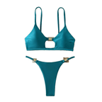 New Sexy Sheen High-Cut Bikini Set Shiny Swimwear for Women Push Up Triangle Top Brazilian Cheeky Bottom Beach Pool Vacation
