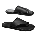 Flip-flops men's summer non-slip leisure indoor open-toed slippers soft bottom light black sandals flip-flops plus size sandals