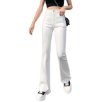 Flared Jeans Woman High Waist Denim Trousers For Female Blue White Black Elastic Skinny Fashion Classic Leisure Wide Leg Pants