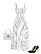 【Plus Size】 Polka Dot Print Dress, Casual Sleeveless Dress for Summer, Women's Plus Size Clothing for Daily Wear