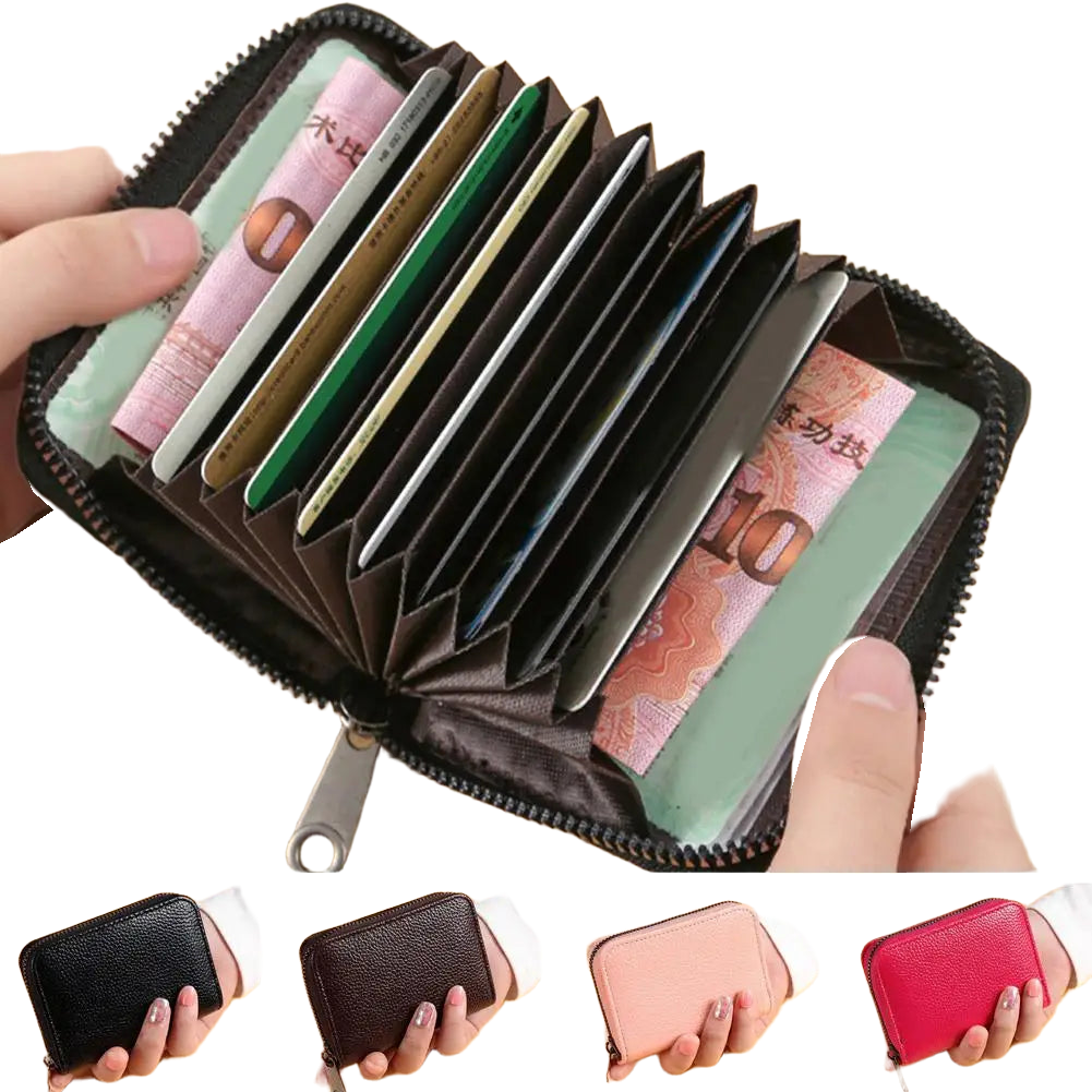 Card Holder PU Credit Card Wallet With Zipper Coin Pocket Slim Credit Card Case Business Bank Credit Card Bag Male Coin Pouch