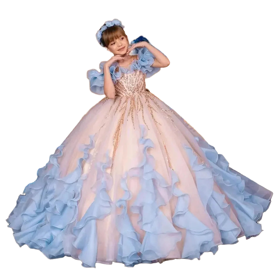 Customized Gorgeous Flower Girl Dresses For Wedding Tiered Appliques Off Shoulder Princess Birthday Party Luxury Prom Gown