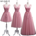 WYHS-510DS#Lace up Short Medium Long new cameo brown bridesmaid dresses autumn winter 2022 lace up wedding prom dress toasting