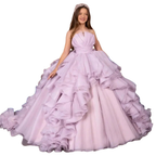 Light Purple Flower Girl Dresses for Wedding Ball Gown Pleats Ruffles Baby Litter Girl's Birthday Party Ball Gowns Customized