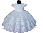 Baptize One Year Old Flower Girl Dress Lace Appqulies For Wedding Tulle Skirt White Ball Gown Sleeveless Communion Clothes