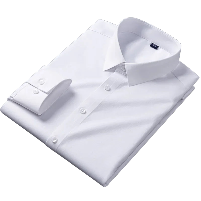 Spring Autumn Men Long Sleeve Shirts Business Casual Wrinkle Resistant Solid Color Formal Dress Slim Fit Work Social Shirt S-8XL
