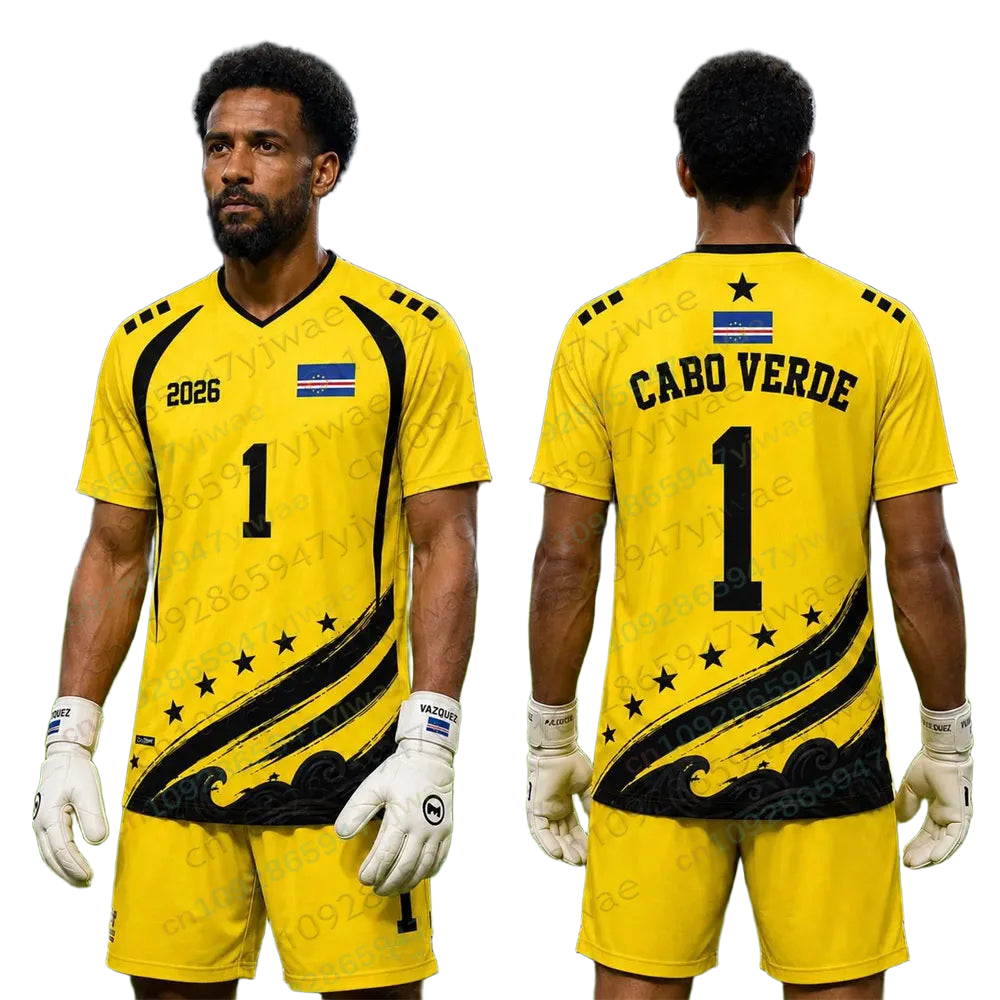 Cabo Verde No.1 goalkeeper Football Jersey Soccer Shirt Top Loose Breathable Speed Drying Sportswear Top Men Women T-Shirt