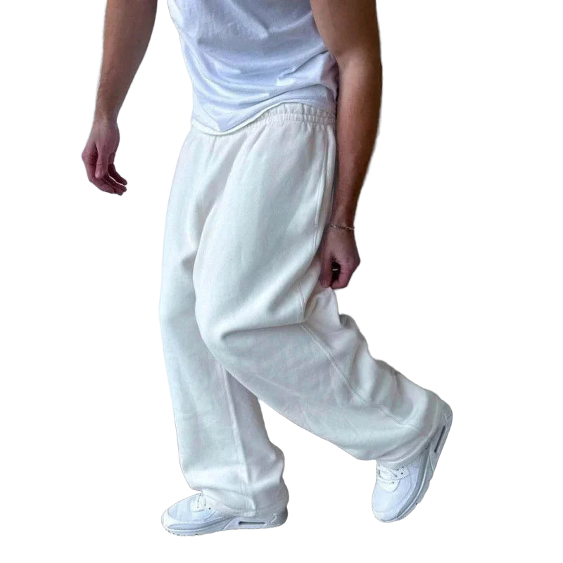 autumn winter man/woman Jogging Straight Sweatpants Street Style wide leg pants Casual Solid colors versatile Loose Men's