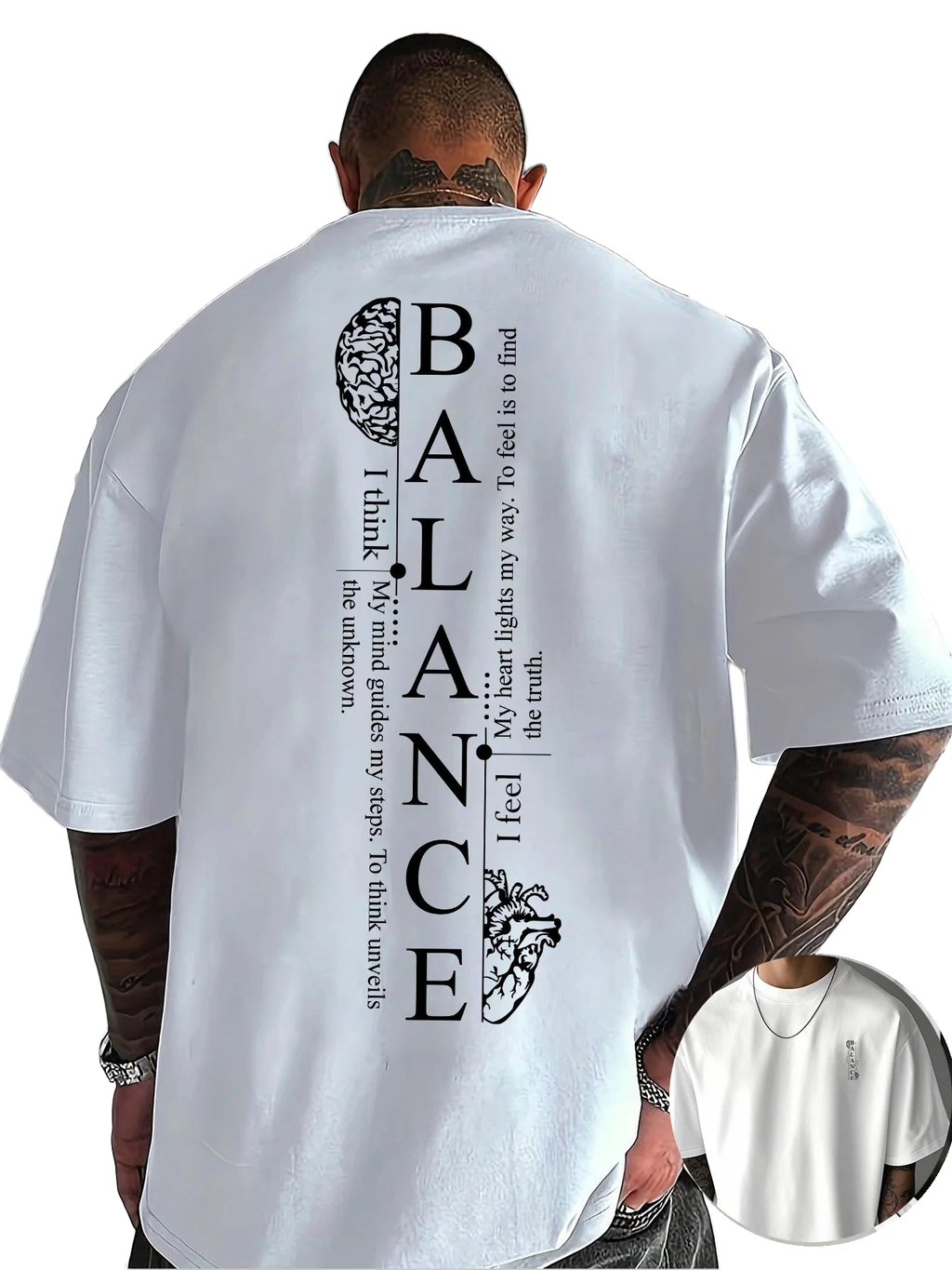 Vertical Red Balance Typography Print on Premium Soft 100% Cotton Mens T shirt Perfect for Summer Streetwear and Casual Vibe