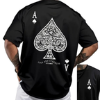 European and American Men's Summer New Poker Print Soft and Breathable Round Neck T-Shirt Outdoor Casual Top