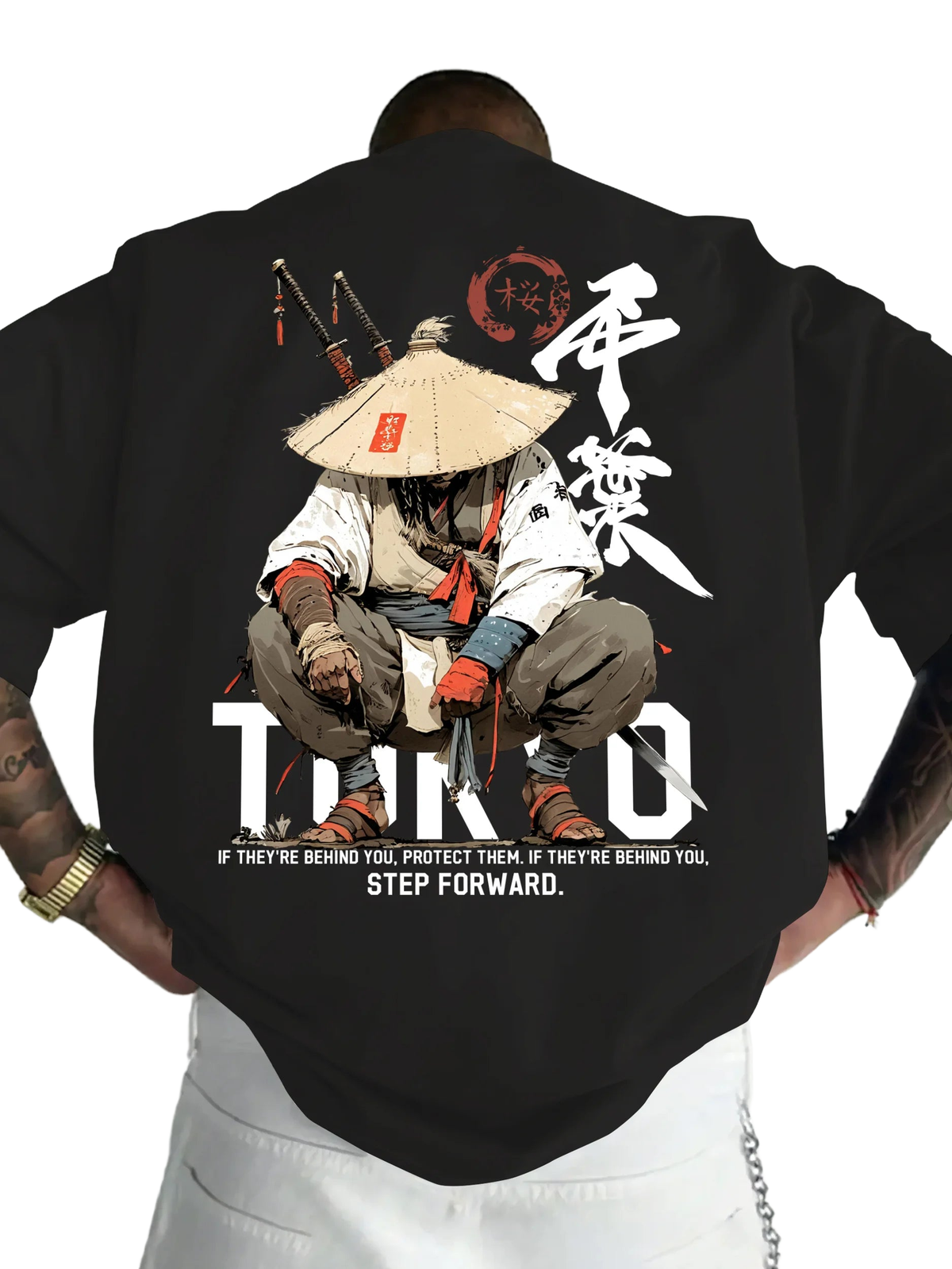Anime Samurai Tokyo Warrior 100% Cotton Men Women Summer-Autumn Daily Sport Outdoor Leisure Loose Short-Sleeve Street TShirt Top