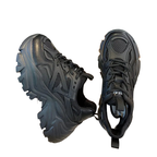 Women New Fashion Platform Sport Shoes Women 2024 New Summer Black Casual Chunky Sneakers Women Mesh Leather Platform Shoes