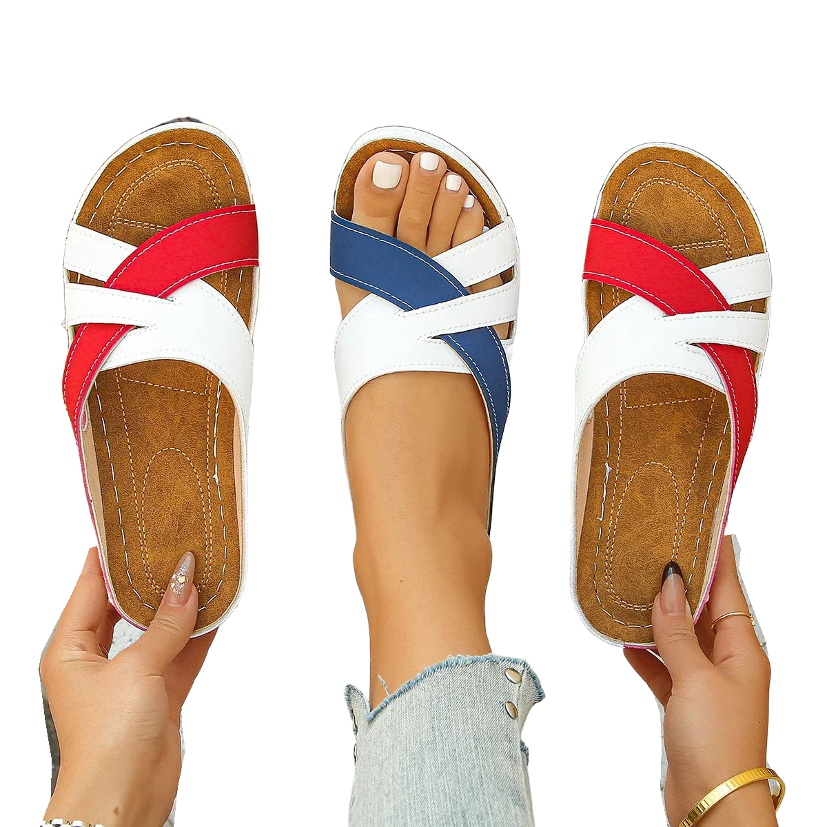 Summer Women Wedge Sandals Premium Orthopedic Open Toe Sandals Vintage Anti-slip Leather Casual National Style Shoes for Women