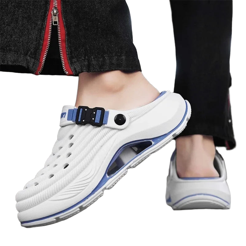 Luxurious Summer Men's Sandals Outdoor Wearable Slippers Thick Bottom Hole Design Anti-Slip Comfortable EVA Material Leisure Sho