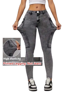 Printed Leggings, Non-Denim Fabric, High Waist Tummy Control Skinny Long Pants, High-Stretch Breathable Seamless Yoga Pants