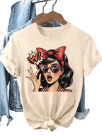 Hip Hop Girls Streetwear Casual Y2k Fashion T-shirt Print Short Sleeve TShirt Clothing Top Tee Summer Ladies Girls Shirt Y2K Top