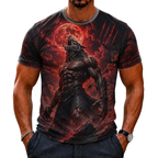 Multi-color Camo Wolf Skull 3D Print Men T Shirt Short Sleeve Crew Neck Outdoor Gothic Casual Summer Streetwear Tee