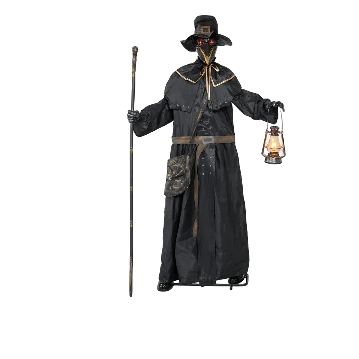 74.8" Halloween Decoration Outdoor Animatronic Ghost Doctor Sound Activated Life-Size Standing Ghost with Rotating Head, LED Eyes Lantern, Scary Haunted House Props for Garden Yard Lawn