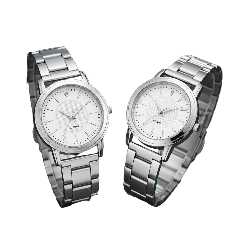 Matching Couples Luminous Steel Band Quartz Watches Gift Timepiece Fashion Watch for Men and Women