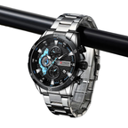 Stainless Steel Watches for Mens Creative Fashion Luminous Dial with Chronograph Clock Male Casual Wristwatches Business