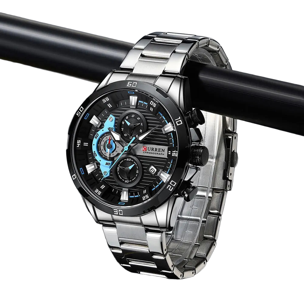 Stainless Steel Watches for Mens Creative Fashion Luminous Dial with Chronograph Clock Male Casual Wristwatches Business
