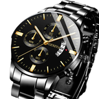 Luxury Stainless Steel Men Calendar Quartz Watch Fashion Mens Business Watches for Man Clock Reloj Hombre