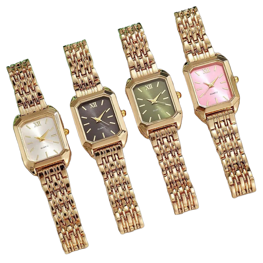 Light luxury steel strip women's watch female student fashionable simple square quartz watch