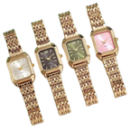 Light luxury steel strip women's watch female student fashionable simple square quartz watch