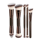 4/5Pcs Professional Facial Makeup Tools Set,With Facial Double-Ended Makeup Brush Set,Bevel&Taper Foundation Brush Contour Brush