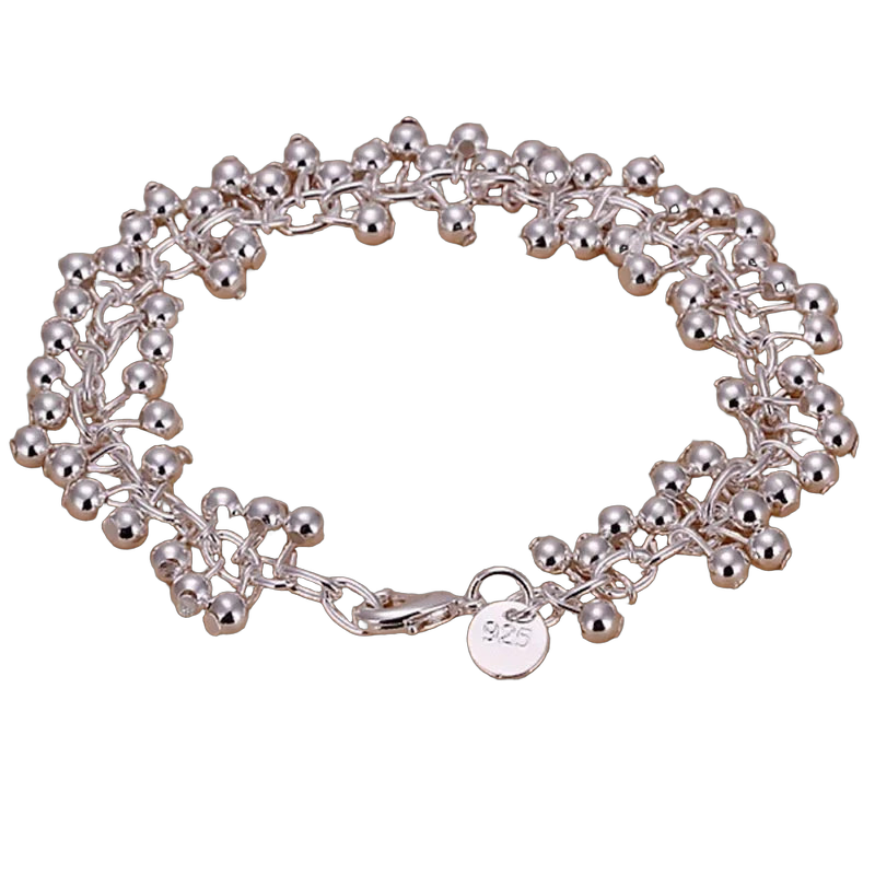 Charms Fine 925 Sterling silver bracelets bead chain fashion cute nice women grapes Bracelet wedding Jewelry party