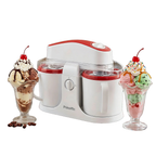Dual-Cup Ice Cream & Popsicle Maker, DIY Homemade Frozen Dessert, Add Fruits & Powdered Sugar for Custom Flavors, Easy to Use