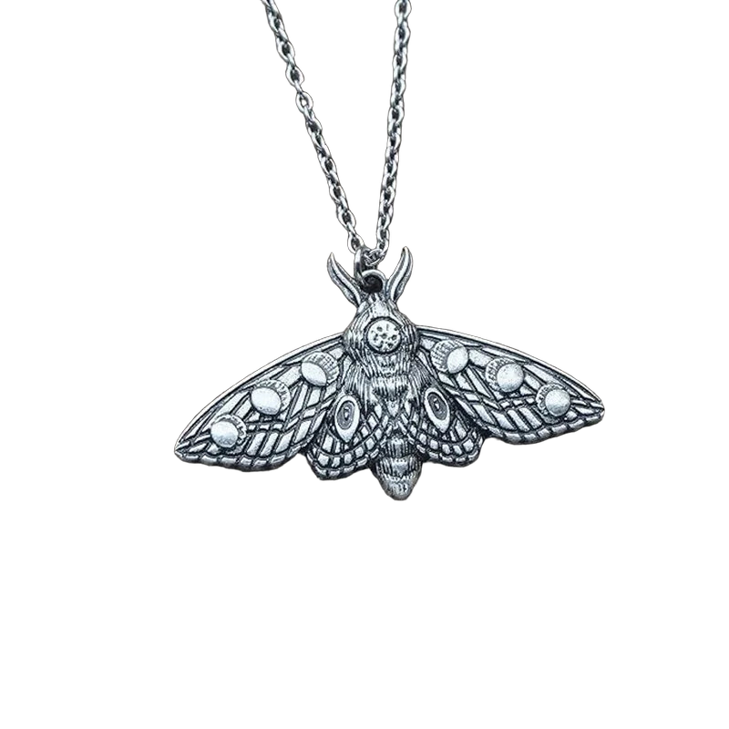 Vintage Moth necklace, Gothic jewelry, witch accessories, Insects, butterfly, Pagan, alternative, Moth Charm, Choker For Women