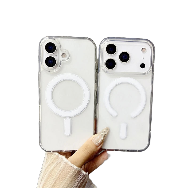 Original For Magsafe Magnetic Wireless Charging Case For iPhone 17 Air 16 15 14 13 12 11 Pro Max 17 Plus Mini Clear Back Cover