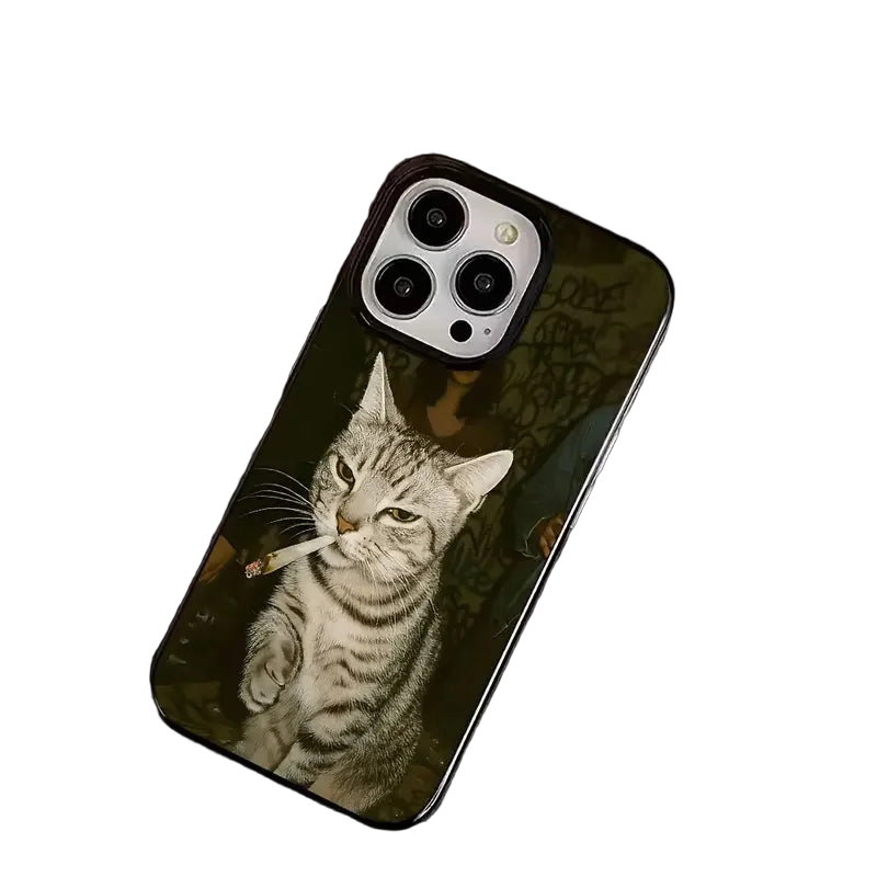 Smoking Cats Black Phone Case For IPhone 17 17Air 16 15 14 Plus 13 12 11 17 Pro Max X XS XR 7 8 Plus Soft Back Cover Case