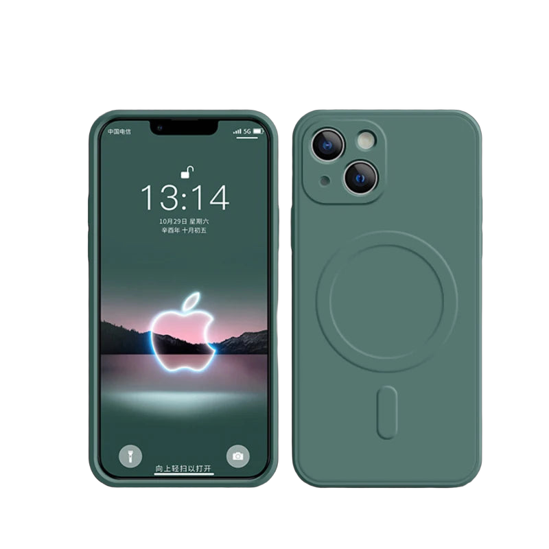 For Magsafe Magnetic Wireless Charge Case For iPhone 14 13 12 11 15 Pro Max Mini XR X S 7 8 Plus Soft Liquid Silicone Back Cover