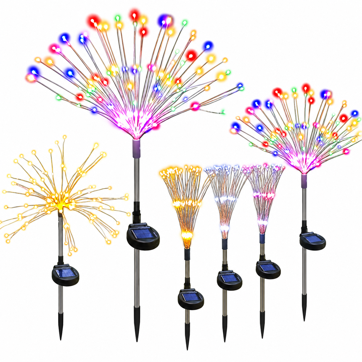 1 Pack Solar Fireworks Lights Outdoor,Holiday Lighting Firework Lights For Garden Patio,Halloween,Christmas,Wedding,Wall Decor — white background