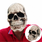 Full Head Latex Skull Mask Realistic Horror Halloween Cosplay Mask for Adults Scary Party Costume Skeleton Headgear Prop — white background