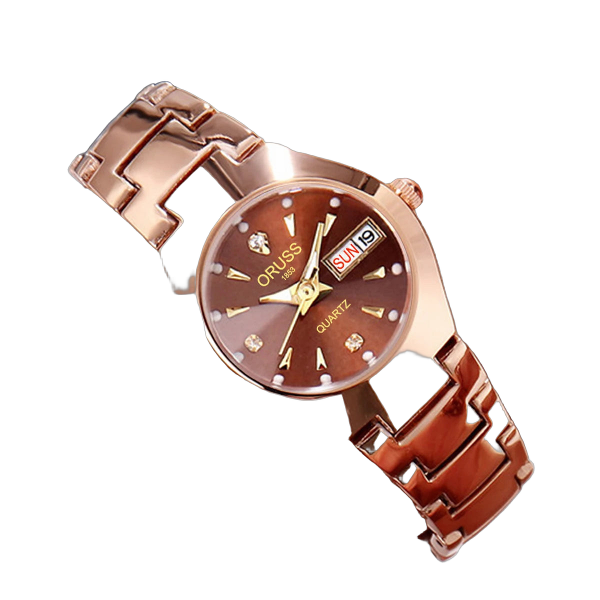 ORUSS Couple Watch Waterproof Casual Fashion Women Men Quartz Watches Ladies Stainless Date Week Men Clock Lover's Date Gift